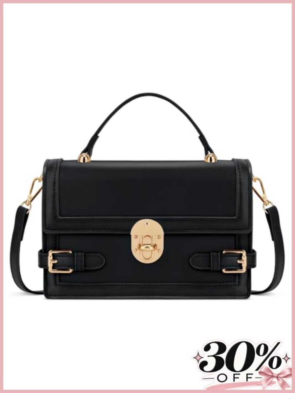 Faux Leather Crossbody Bag Convertible Clutch Travel Purse
